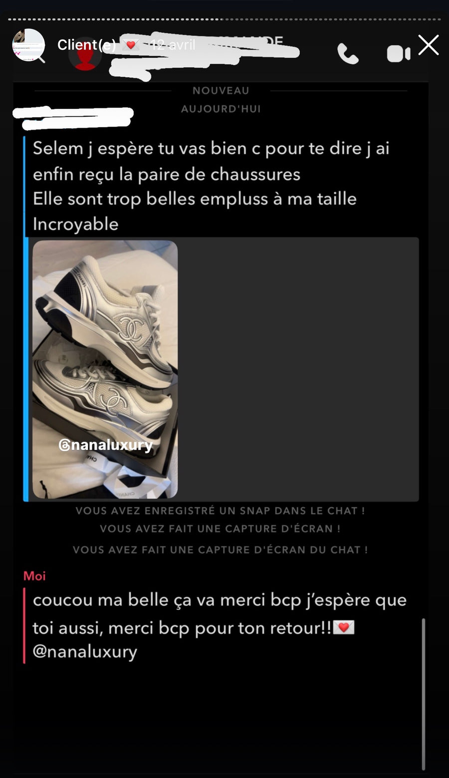 Avis client NANA