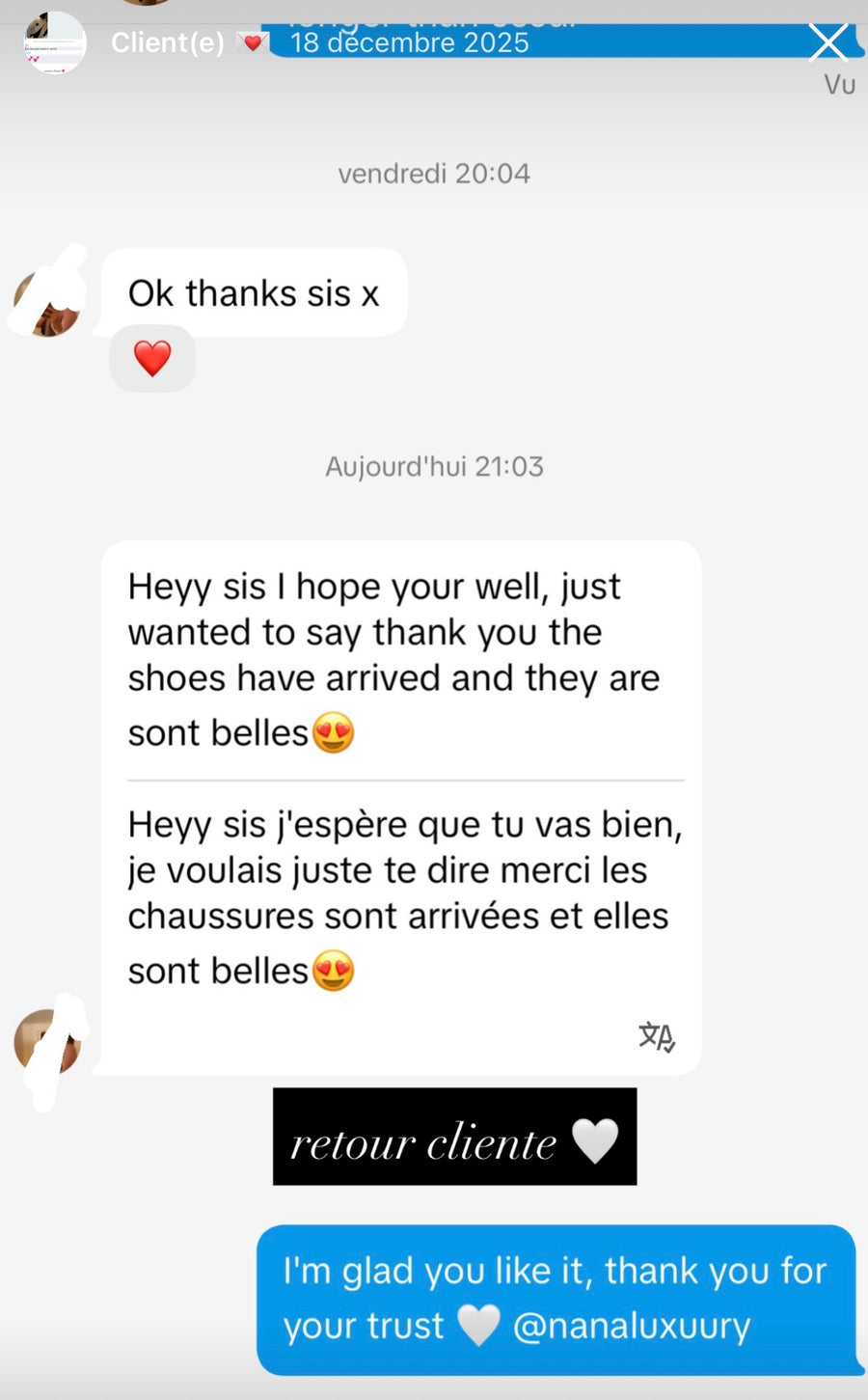 Avis client NANA